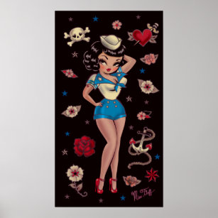 Suzy Sailor Pin Up Poster