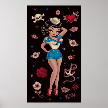 Suzy Sailor Pin Up Poster by FluffShop at Zazzle