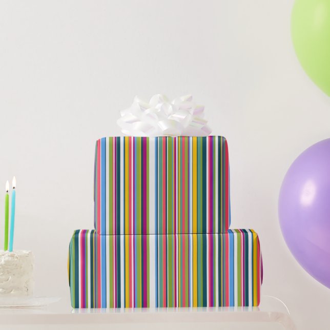 Suzy stripes multi rainbow gift wrapping paper (Party Gifts)
