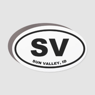 SV Sun Valley, Idaho Oval Car Magnet