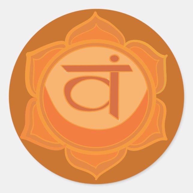 Svadhisthana Chakra Classic Round Sticker, Glossy Sticker (Front)