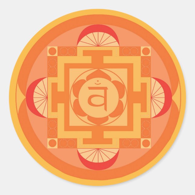 Svādhisthāna Chakra Mandala Classic Round Sticker (Front)