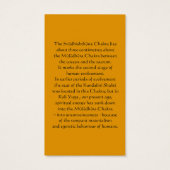Svadisthana or Sacral Chakra Card (Back)