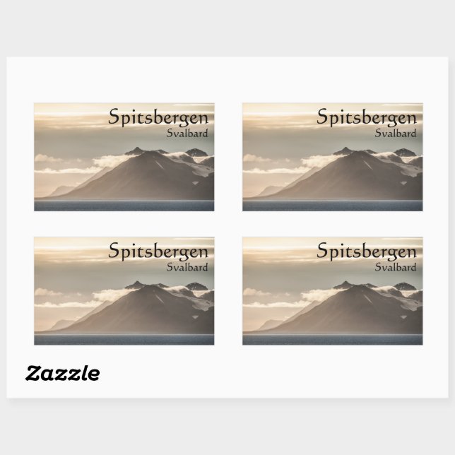 Svalbard Landscape Photo Rectangular Sticker (Sheet)