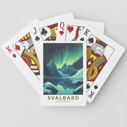 Svalbard Norway Northern Lights Travel Art Vintage Poker Cards