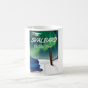 svalbard Norway Northern lights travel poster Coffee Mug