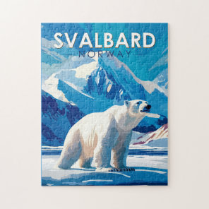 Svalbard Norway Polar Bear Travel Art Vintage Jigsaw Puzzle