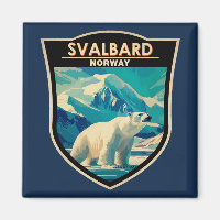 Svalbard Norway Polar Bear Travel Art Vintage