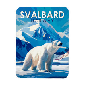 Svalbard Norway Polar Bear Travel Art Vintage Magnet