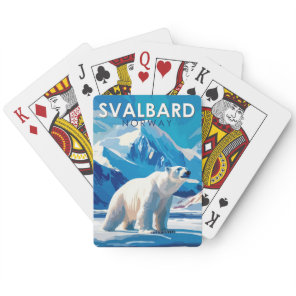 Svalbard Norway Polar Bear Travel Art Vintage Poker Cards