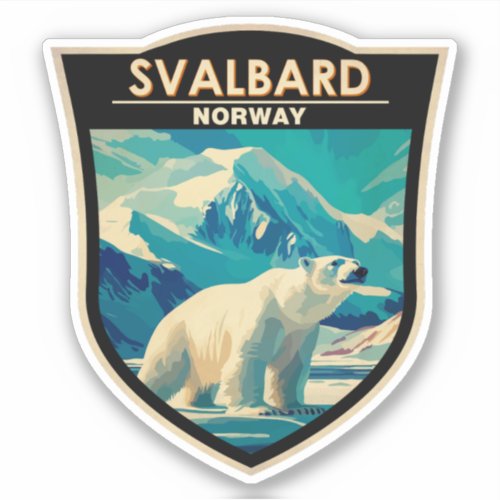 Svalbard Norway Polar Bear Travel Art Vintage Sticker