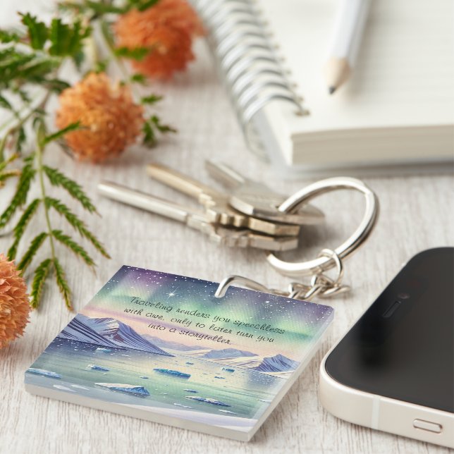Svalbard, Norway & Quote Keychain (Front Right)