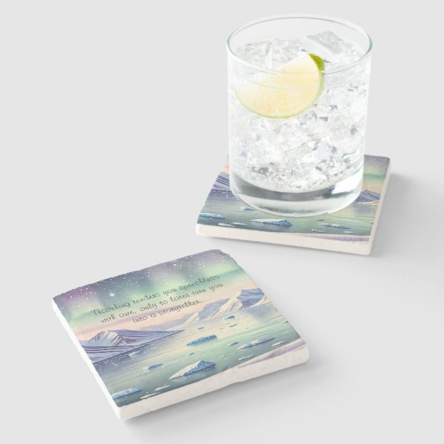 Svalbard, Norway & Quote Stone Coaster (Side)