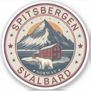 Svalbard Spitsbergen Artistic polar bear, Norway Sticker