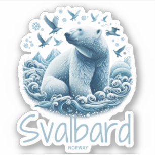 Svalbard Spitsbergen Artistic polar bear, Norway Sticker