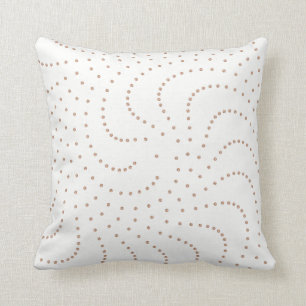 Svarowski Crystals Rose Gold Pink White Minimal Throw Pillow