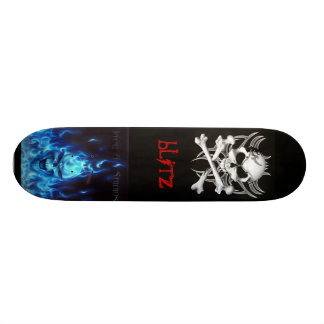 svart, skull bones, BlueFireSkullSign, blitz Skateboard Deck