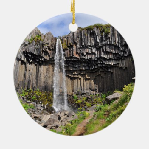 Svartifoss waterfall Iceland Ceramic Ornament