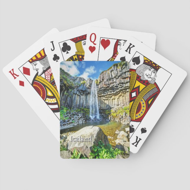 Svartifoss Waterfall, Iceland Poker Cards (Back)