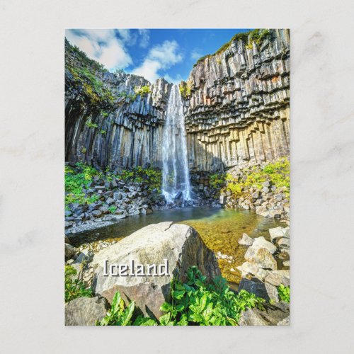 Svartifoss Waterfall Iceland Postcard