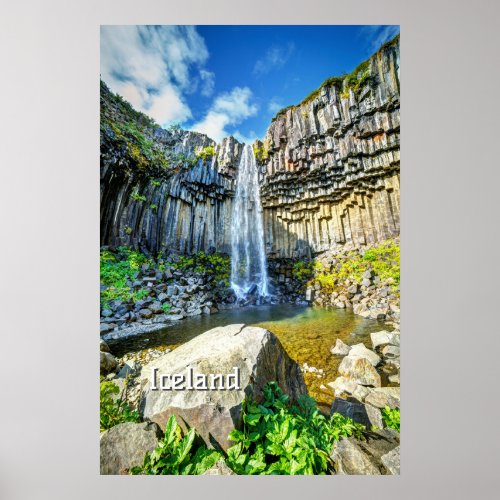 Svartifoss Waterfall Iceland Poster