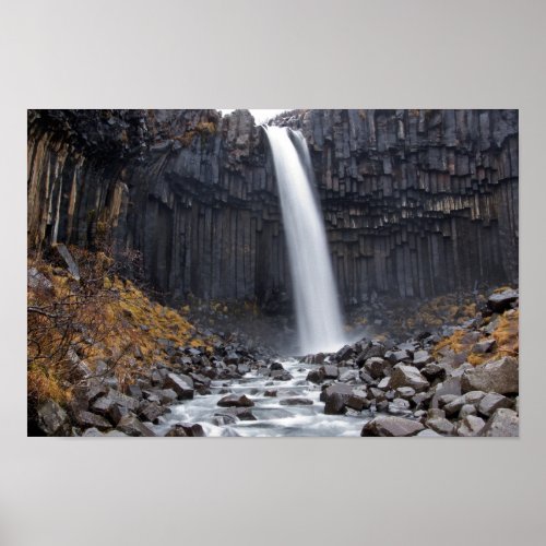 Svartifoss waterfall in Iceland poster