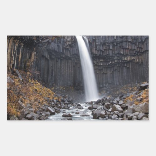 Svartifoss waterfall in Iceland rectangle sticker