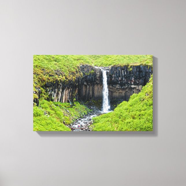 Svartifoss Waterfall in Skaftafell - Iceland Canvas Print (Front)