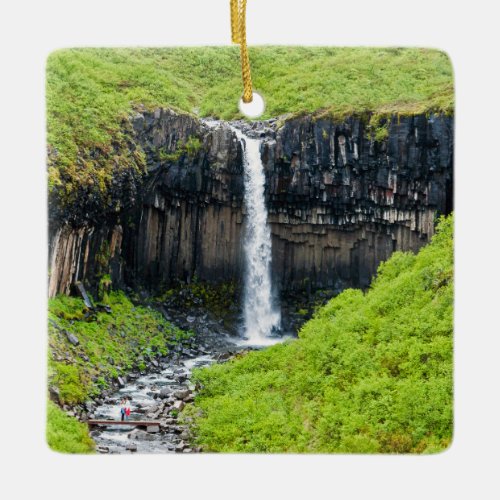 Svartifoss Waterfall in Skaftafell _ Iceland Ceramic Ornament