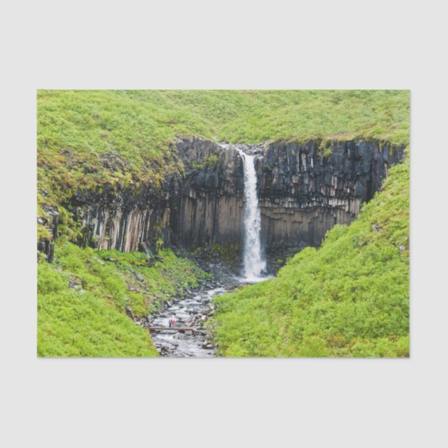 Svartifoss Waterfall in Skaftafell - Iceland Tissue Paper (Front)