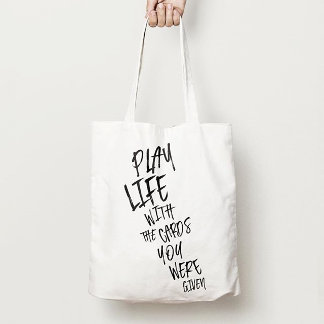 Design Your Own: Left Aligned Text Custom Tote Bags