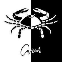 Cancer Zodiac Sign, Black & White
