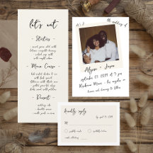 Vintage Instant Photo Handwritten Monogram Wedding