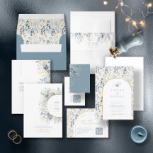 Sweet Floral Wedding Dusty Blue Suite