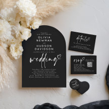 Black & White Minimalist Wedding Invitation Suite