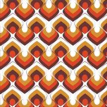 Bold Retro Modern Motif in Orange & Brown