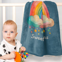 Rainbow Baby Blankets on Blue