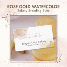 Rose Gold Watercolor Bakery Branding Suite