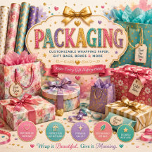 Customizable Gift boxes, wrapping paper, treat bag