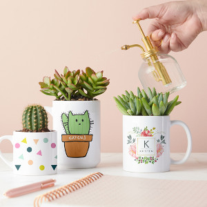 DIY Succulent Mug Planter