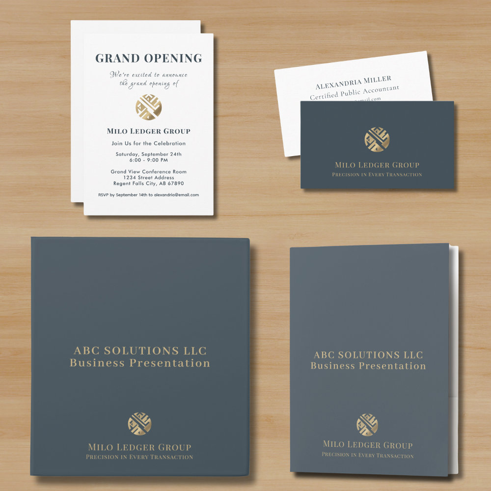 Elegant Gold Geometric Logo Business Essentials