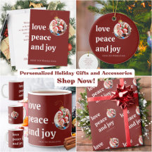 Love Peace Joy Burgundy Red Christmas Collection