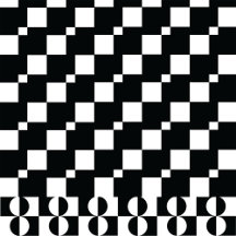 Black and White Mid-century Check and Moons