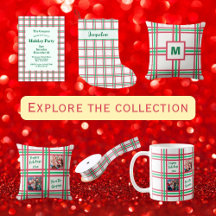 Custom Festive Red and Green Plaid Holiday Decor