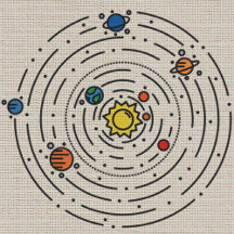 Space Flat Line Art