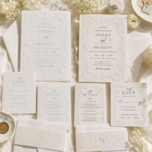 Elegant Embossed Style Baroque Wedding Suite