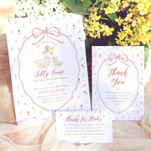 Silly Goose Pink Bow Wildflower Baby Shower