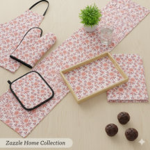 Elegant Pink Vintage Rose Flowers Kitchen Set