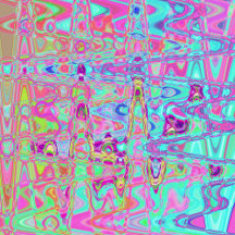 Cosmic Abstract Aqua and Hot Pink Retro Ripples