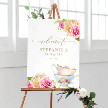 Watercolor Flowers in Teacup Bridal Shower Suite